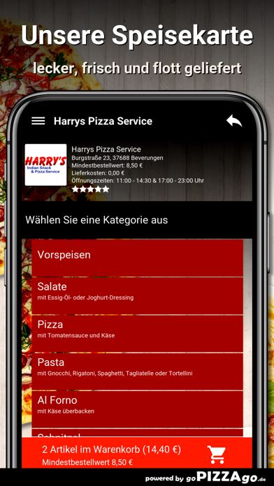 Harrys Pizza Beverungen Screenshot
