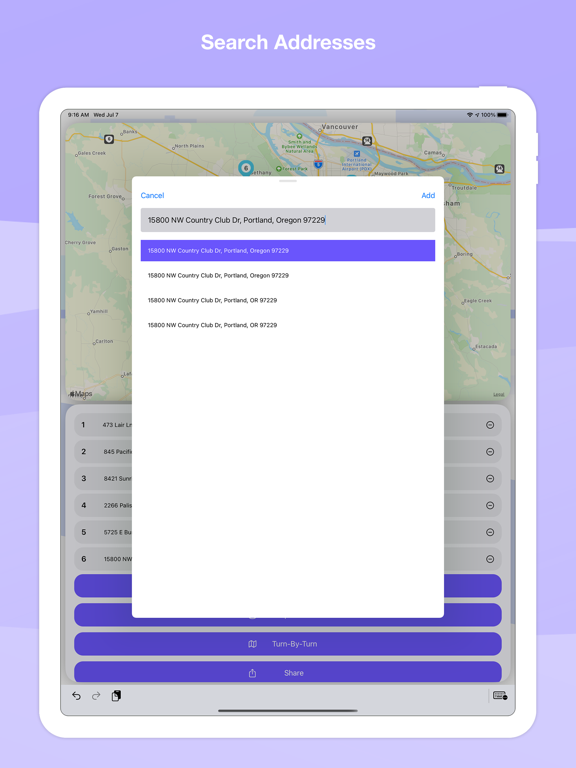 Route Optimize iPad screenshot