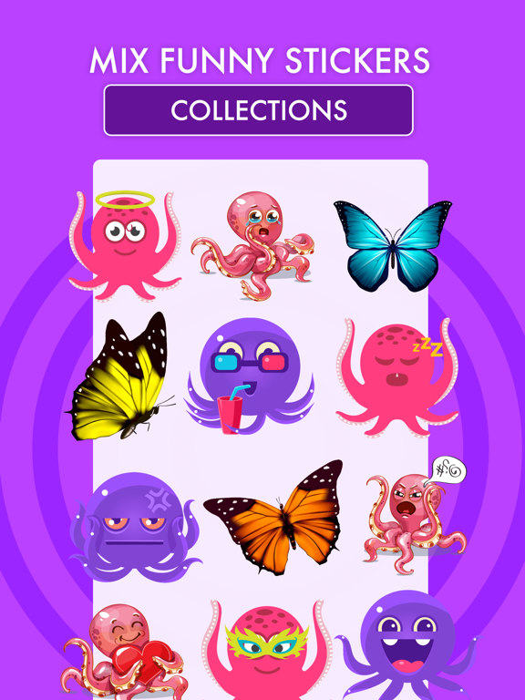 Screenshot #3 for Butterfly & Octopus Stickers