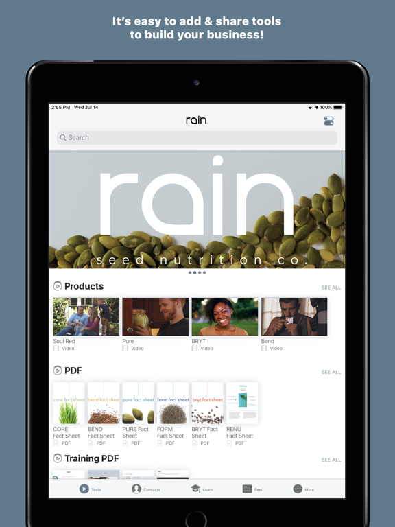 Rain Mobile iPad screenshot 1 - Business app