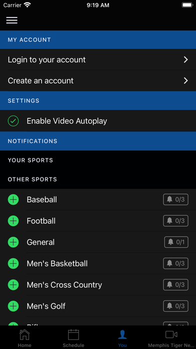 Official Memphis Tigers Screenshot
