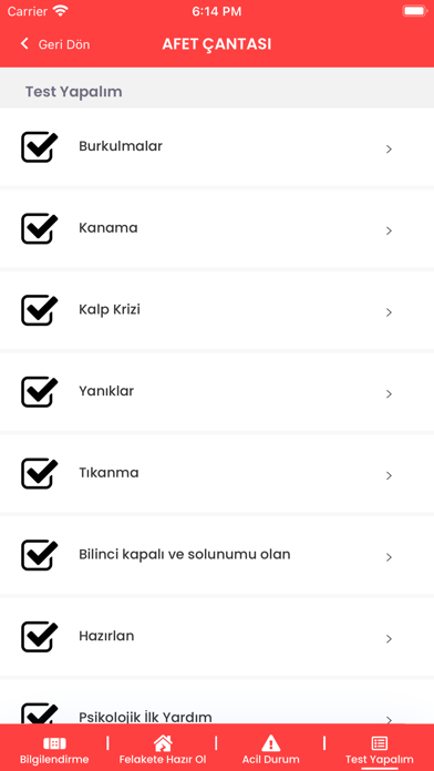 Afet Çantası Screenshot