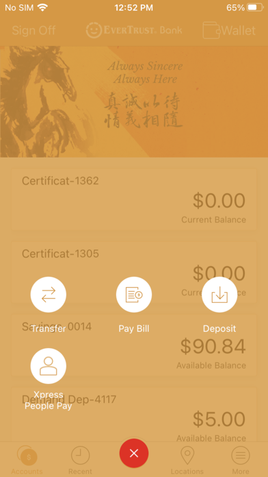 EverTrust Bank Mobile Banking Screenshot