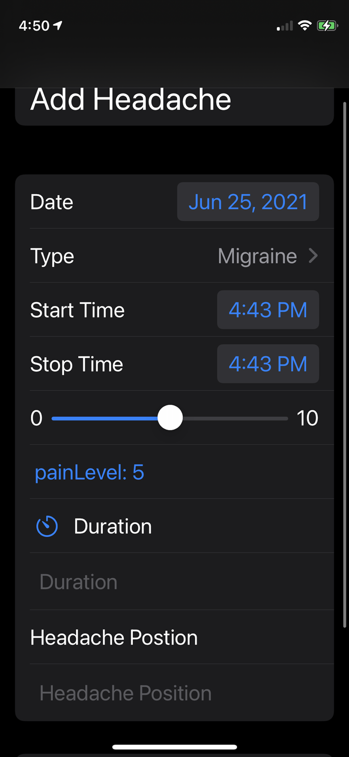 My Simple Headache Tracker