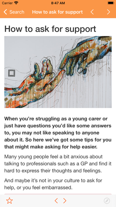 Young Carers Support App Screenshot
