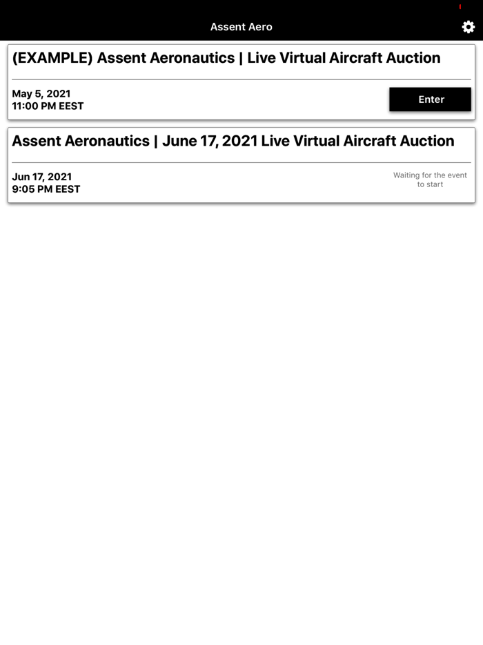 Assent Aero Live Bidding