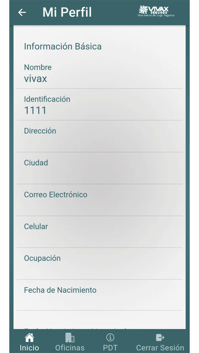 VIVAX Seguros Screenshot