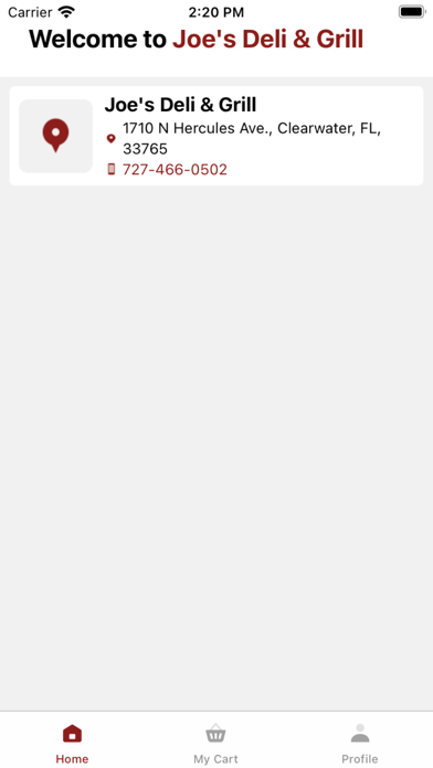 Joe's Deli & Grill Screenshot