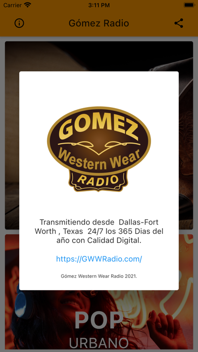 Gomez Radio Screenshot