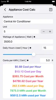 appliance cost calculator plus iphone screenshot 2