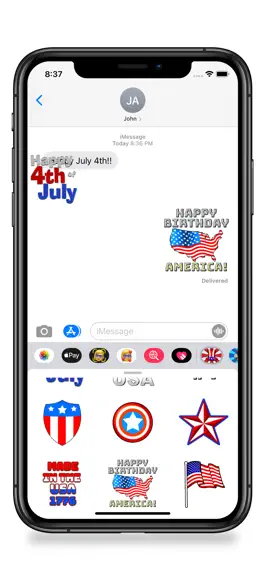 Game screenshot July 4th Fun Stickers hack