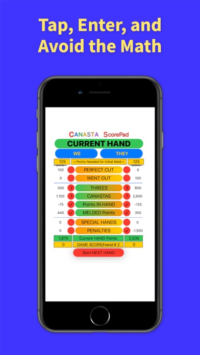 Canasta ScorePad Screenshot