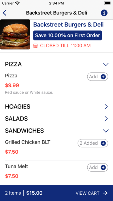 Backstreet Burgers & Deli Screenshot