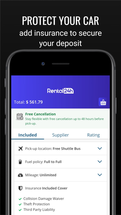 RENTAL24H.com Car Rental App Screenshot