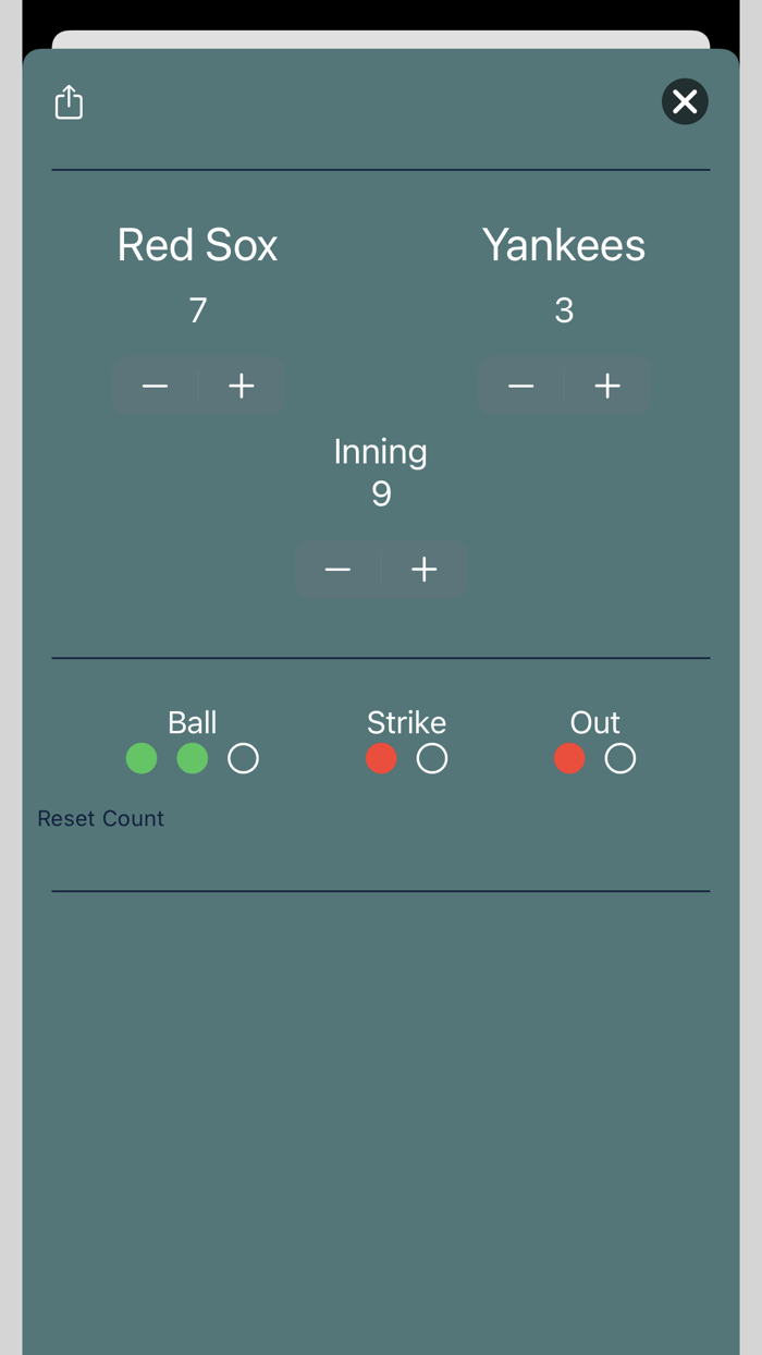 Quick Baseball Scoreboard