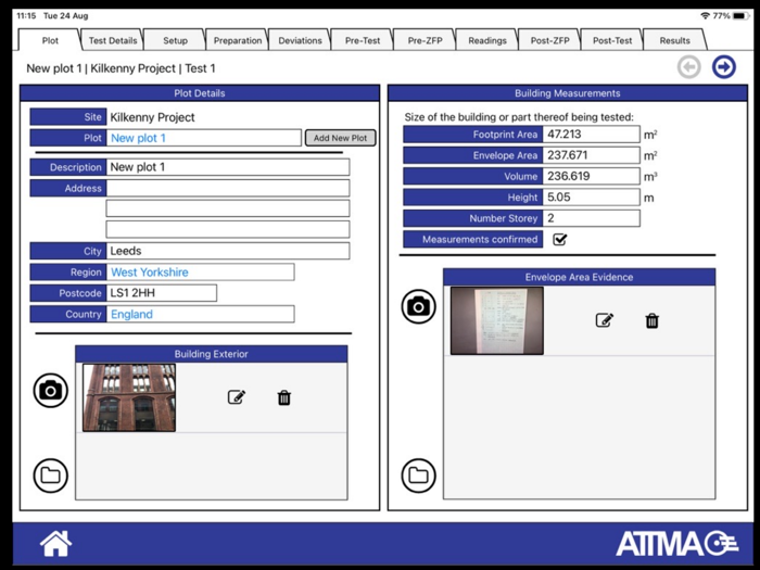 ATTMA Air Tightness App