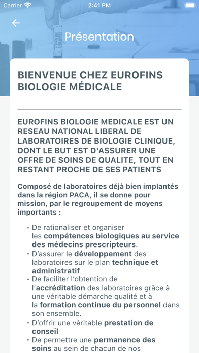 EUROFINS RHONE ALPES Screenshot