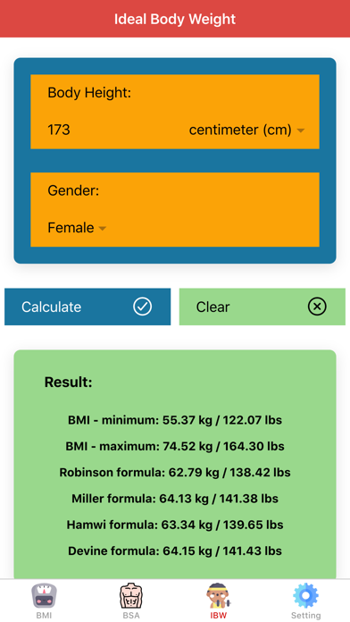 Body Calculator Pro Screenshot