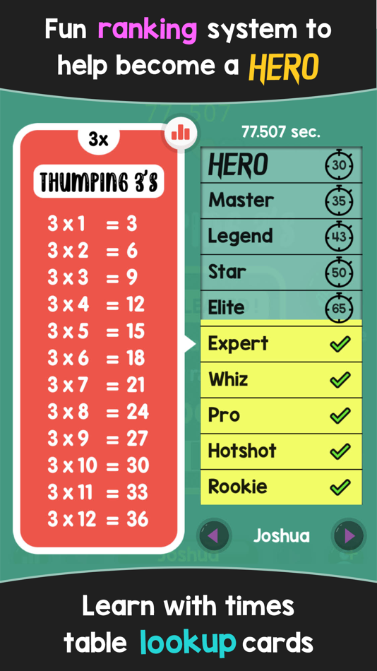 #4. Times Tables Hero (iOS) 由: NORMAN ROZENTAL
