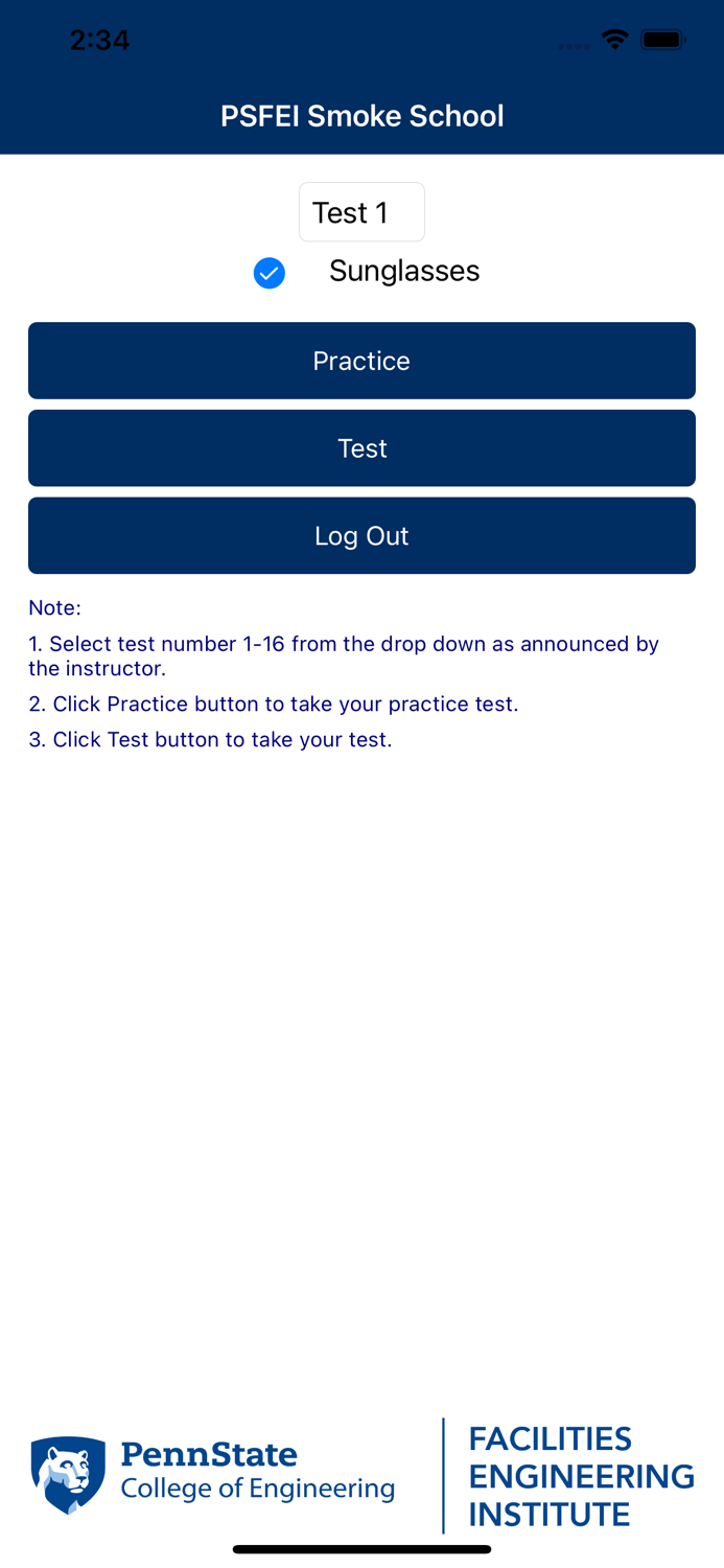 PSFEI Smoke School Test