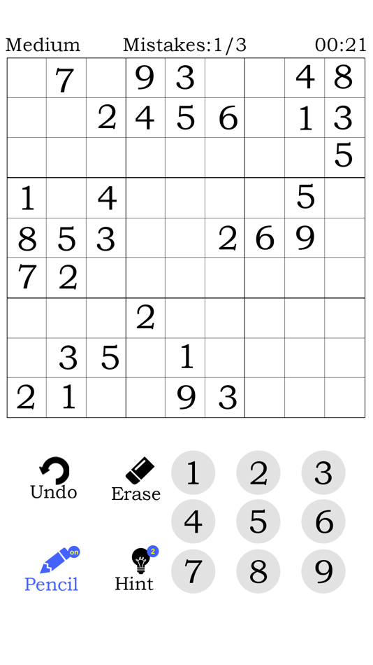 #1. Sudoku Number Puzzle Classic (iOS) By: Vijay Patel