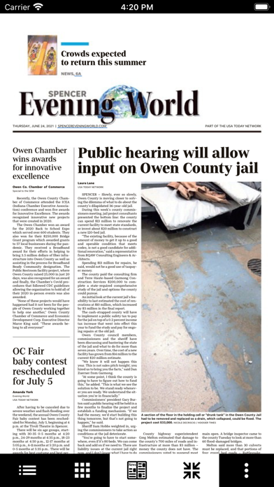 Spencer Evening World eEdition Screenshot