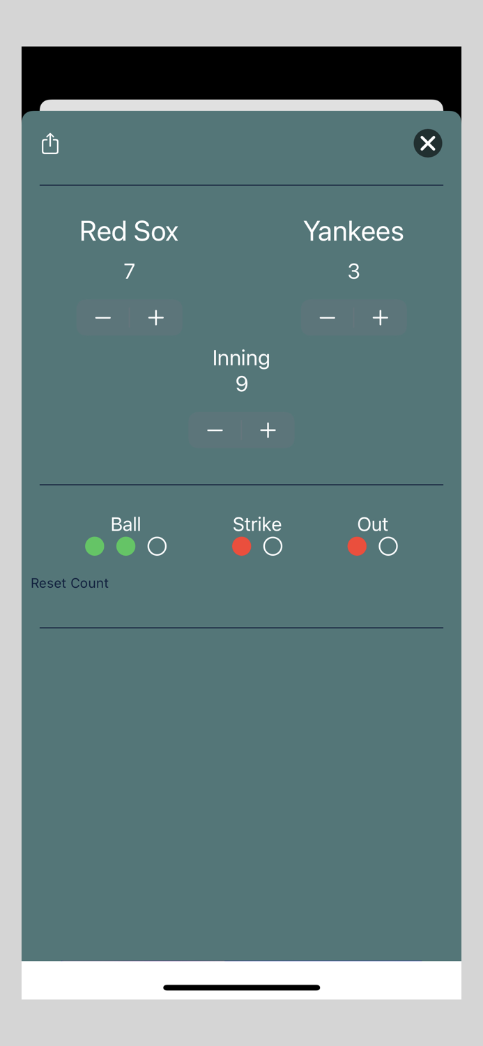 Quick Baseball Scoreboard