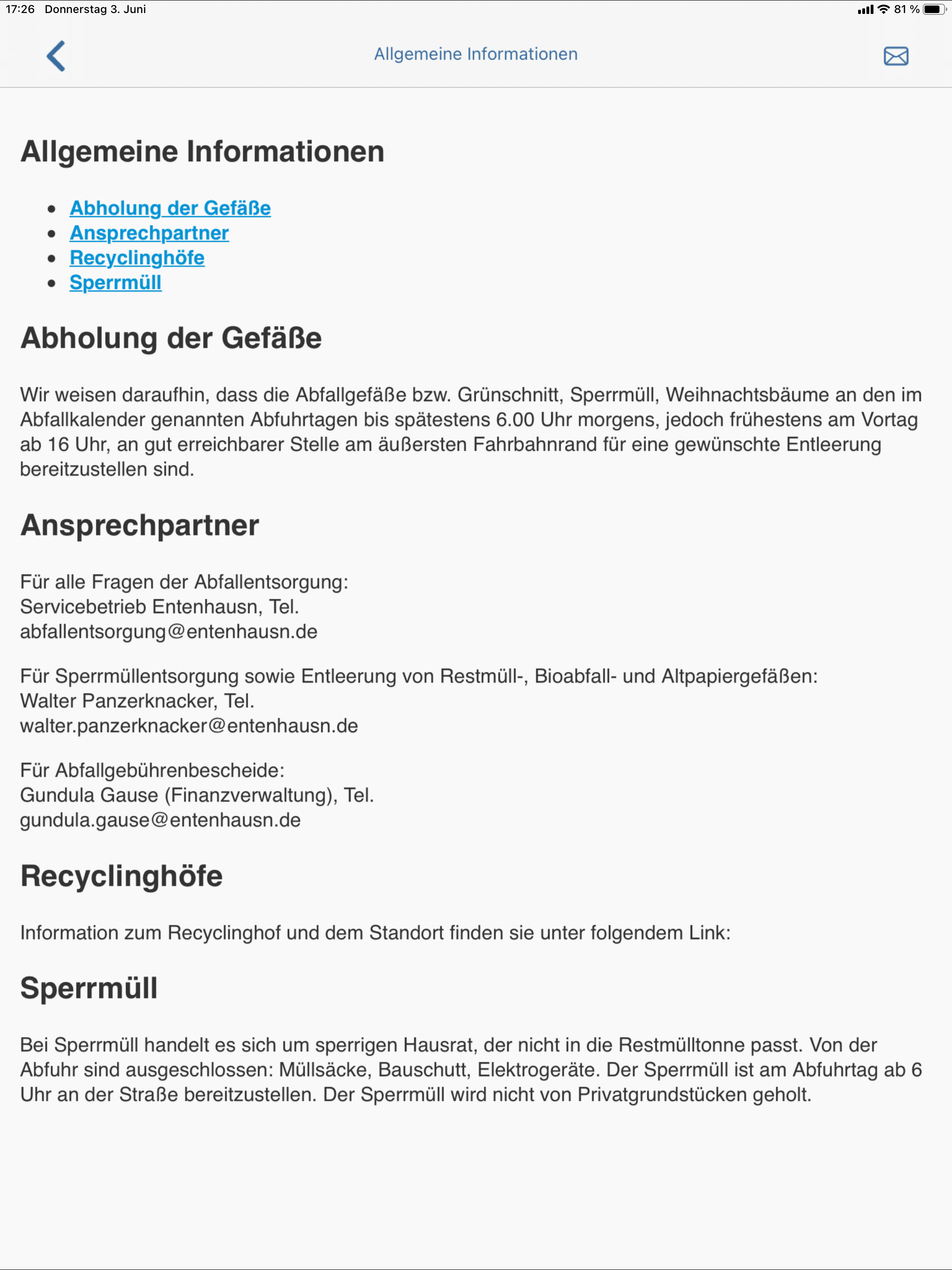 Mein Abfallkalender