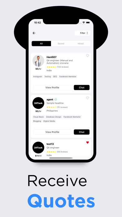 24Task: Hire Freelancers screenshot 4