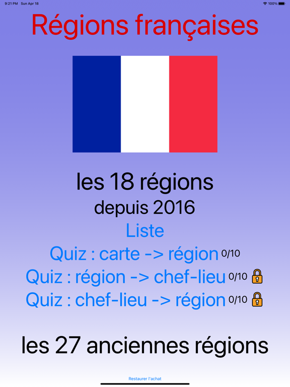 Quiz régions de France