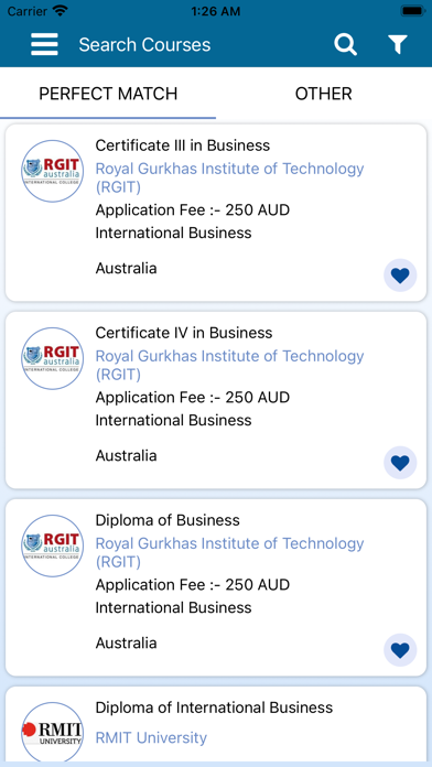 Plan Study Abroad (PSA) Screenshot