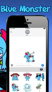 blue monster animated stickers iphone screenshot 2