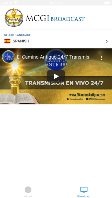 MCGI Broadcast Screenshot