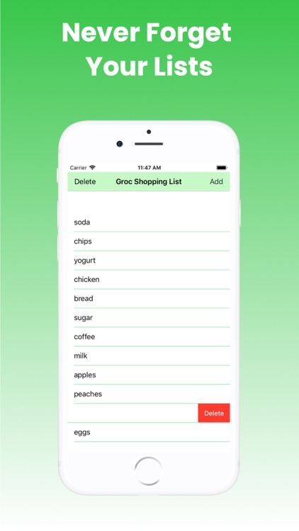 EZ Grocery List IQ App