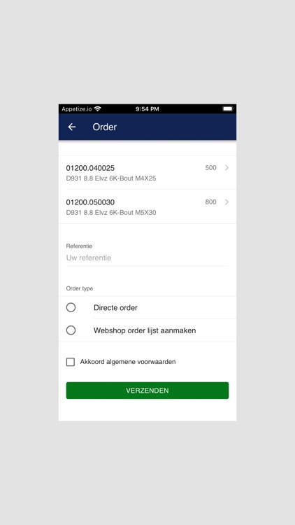 IP Sanders Order App
