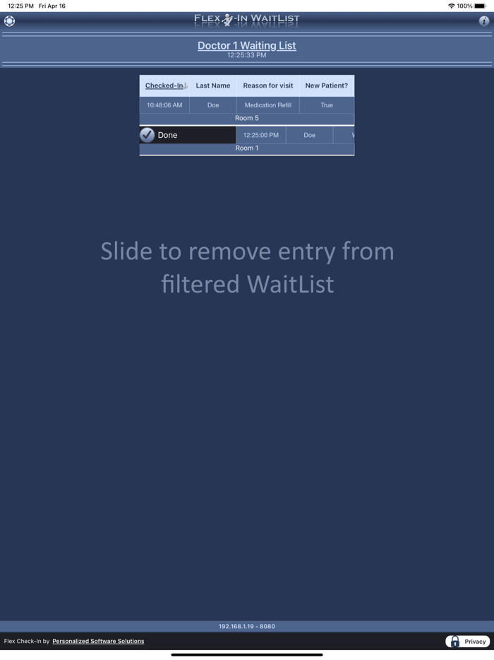 Flex Check-In WaitList