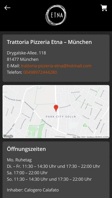 Pizzeria Etna München Screenshot