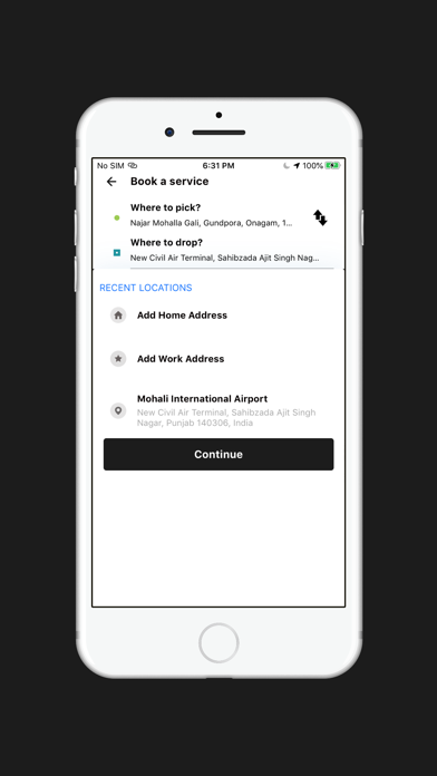 BlaqCar App Screenshot