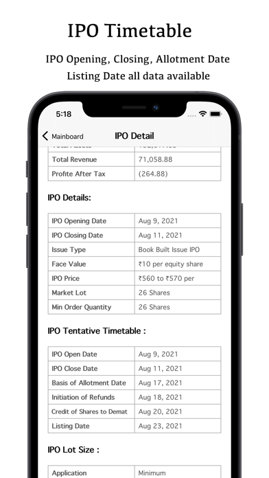 IPO Update Screenshot