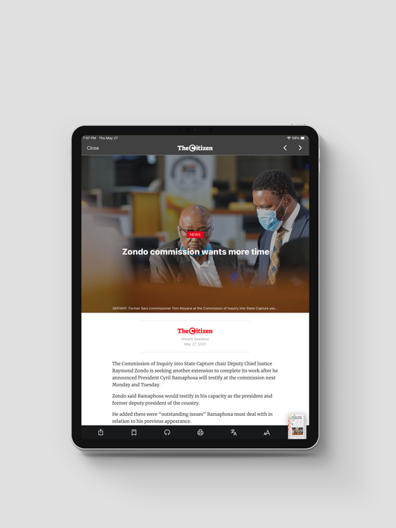 The Citizen e-paper iPad screenshot 3 - News app