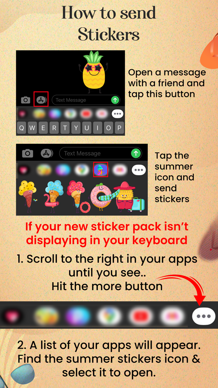 Summer Beach Fun Stickers