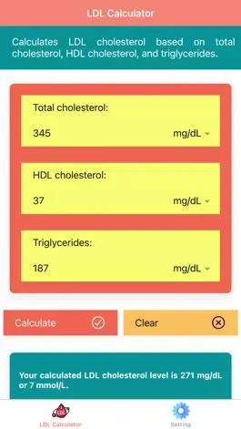 Game screenshot LDL Cholesterol Calculator Pro mod apk