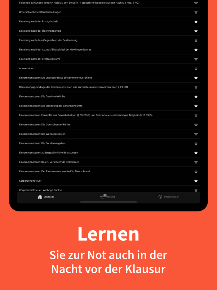 Steuern - Stichworte