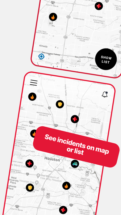 Houston Incident Alerts Screenshot