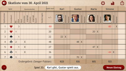 Skat Liste Screenshot