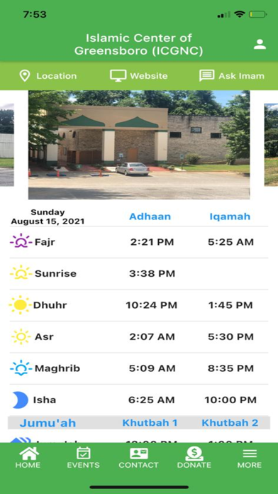 Islamic Center of Greensboro Screenshot