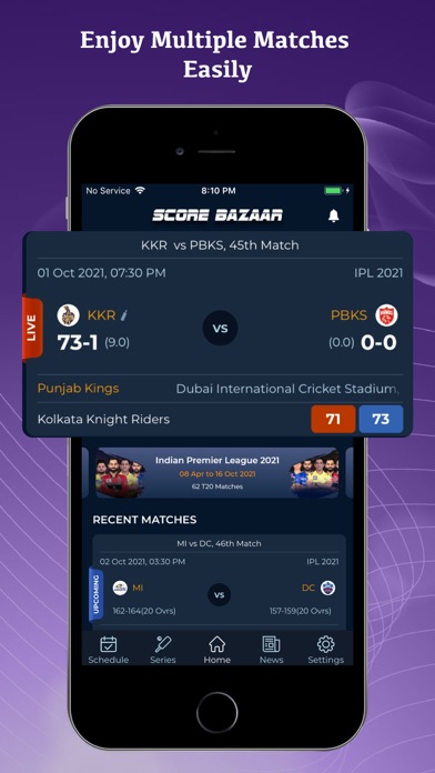 ScoreBazaar Cricket Live Line Screenshot