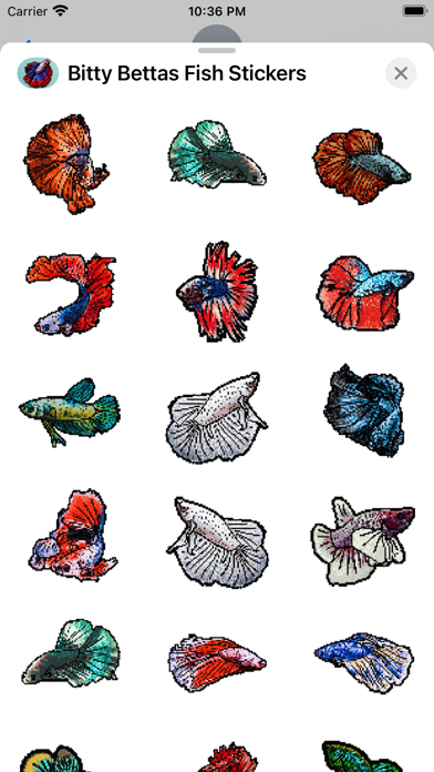 Bitty Bettas Fish Stickers Screenshot