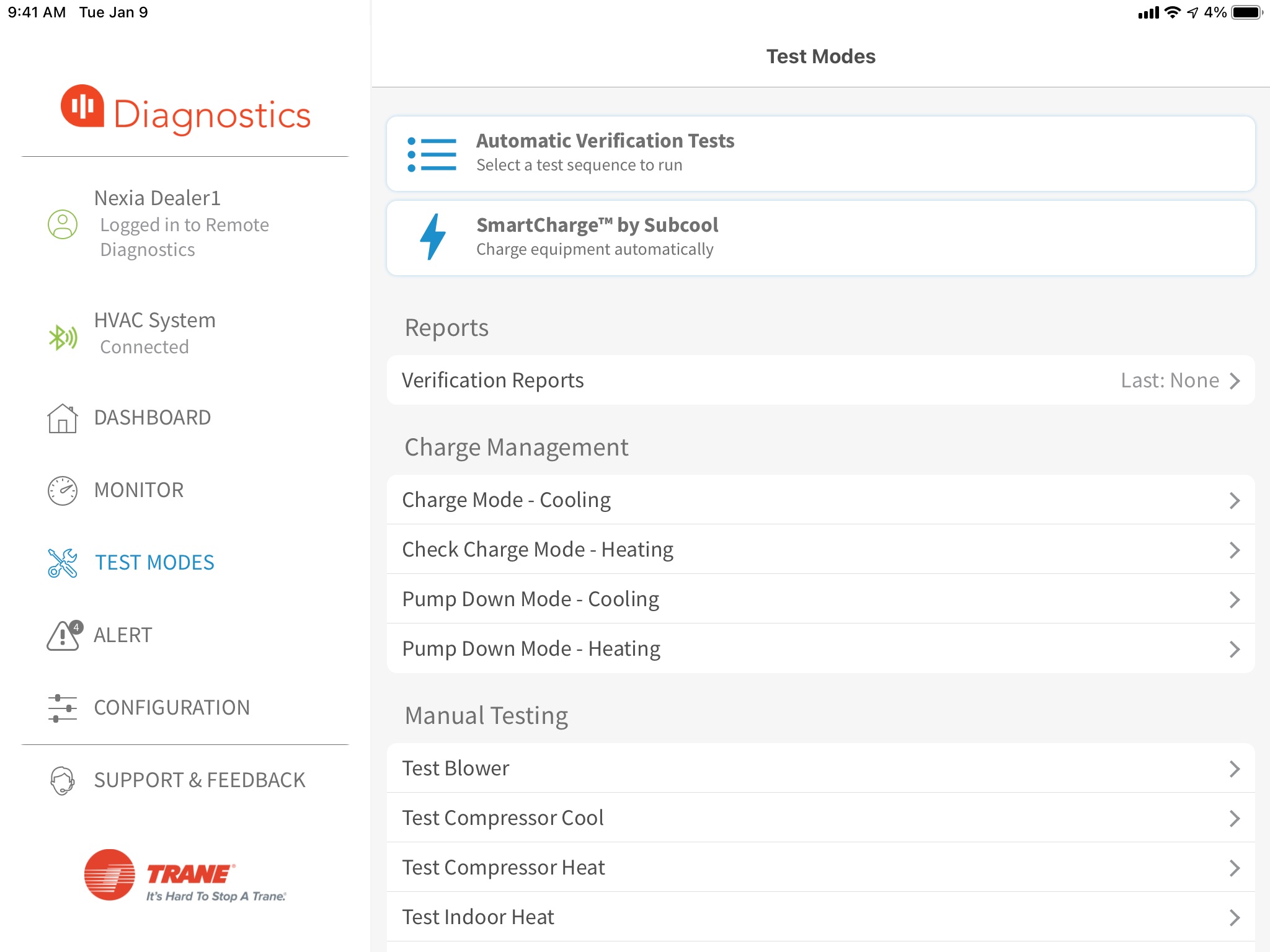 Trane® Diagnostics screenshot 2