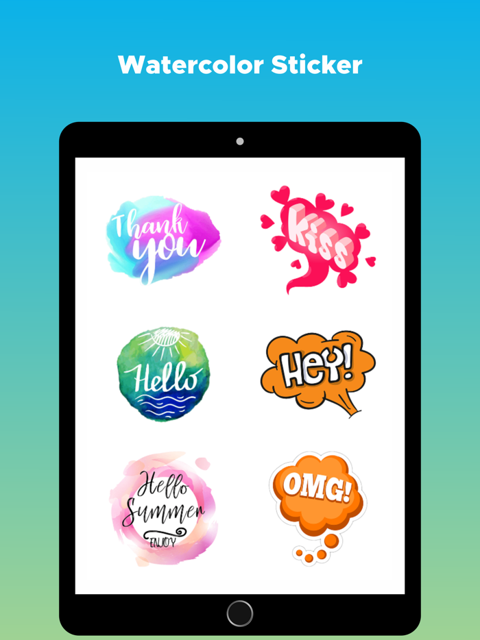 Watercolor Text Emojis